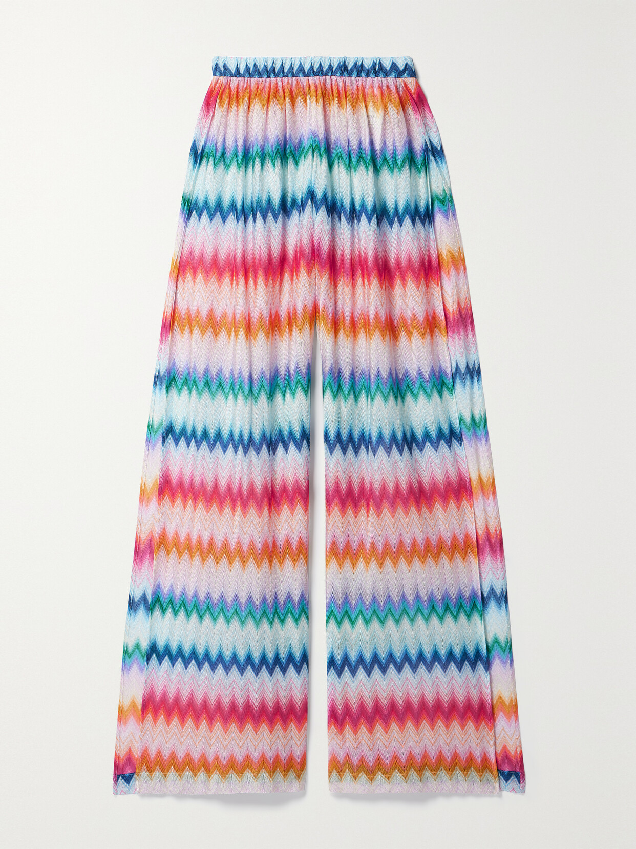 Missoni Striped Metallic Crochet-knit Wide-leg Pants - Multi