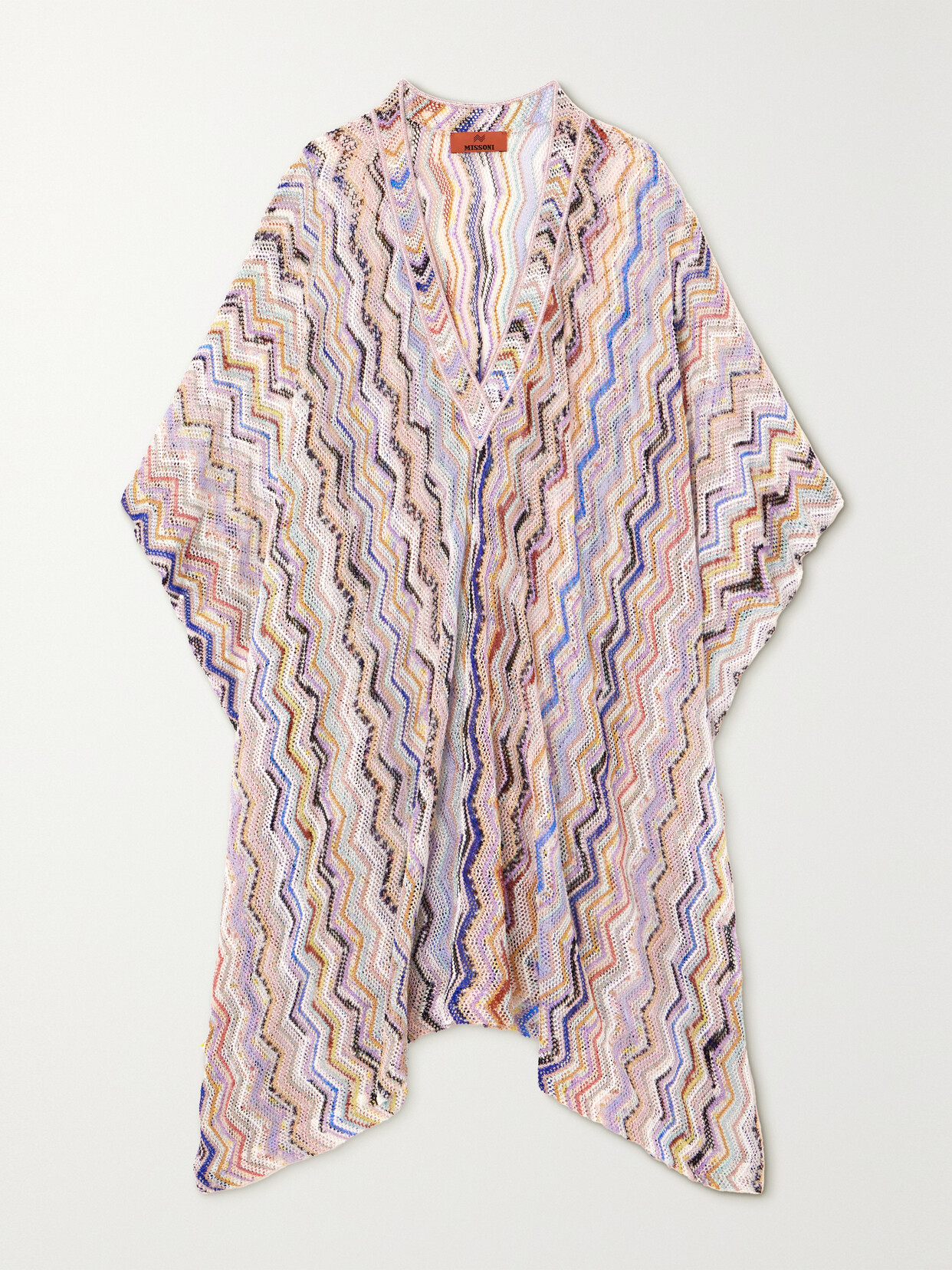 Missoni Mare Metallic Crochet-knit Kaftan In Blue