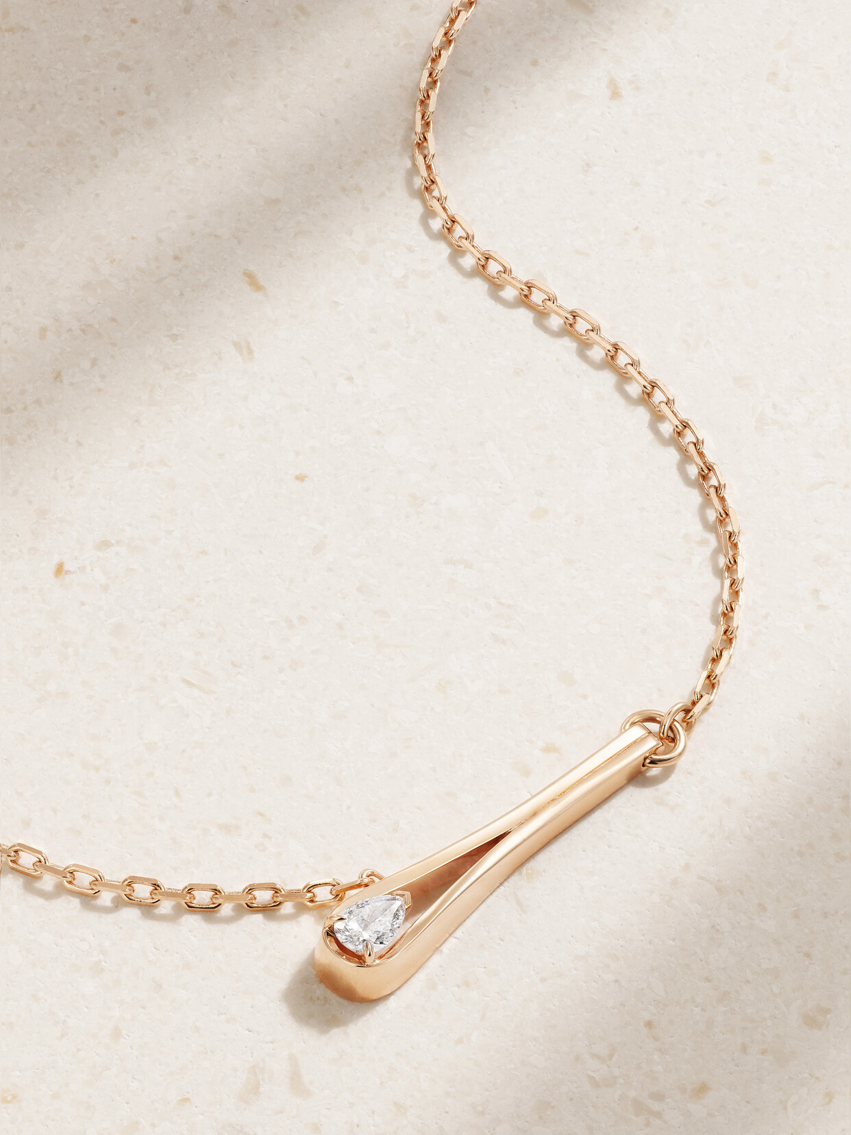 Repossi Serti Inversé 18-karat Rose Gold Diamond Necklace In Pink