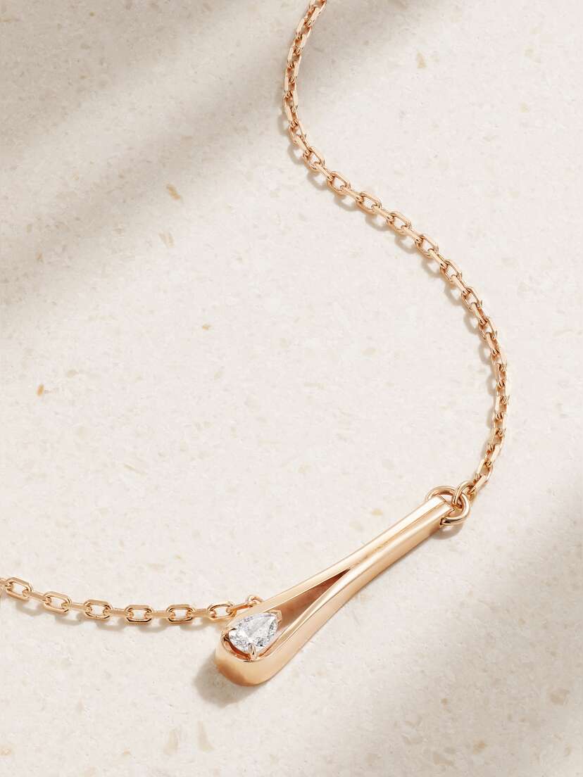 Repossi Serti Inversé 18-karat Rose Gold Diamond Necklace