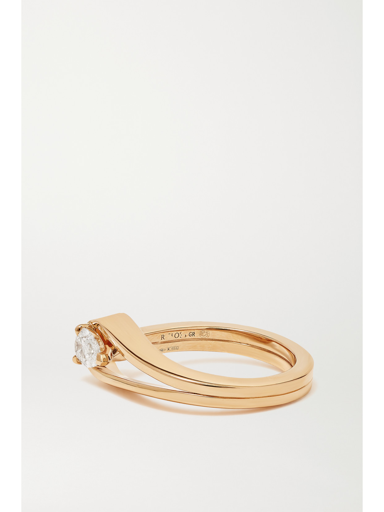 Shop Repossi Serti Inversé 18-karat Rose Gold Diamond Ring