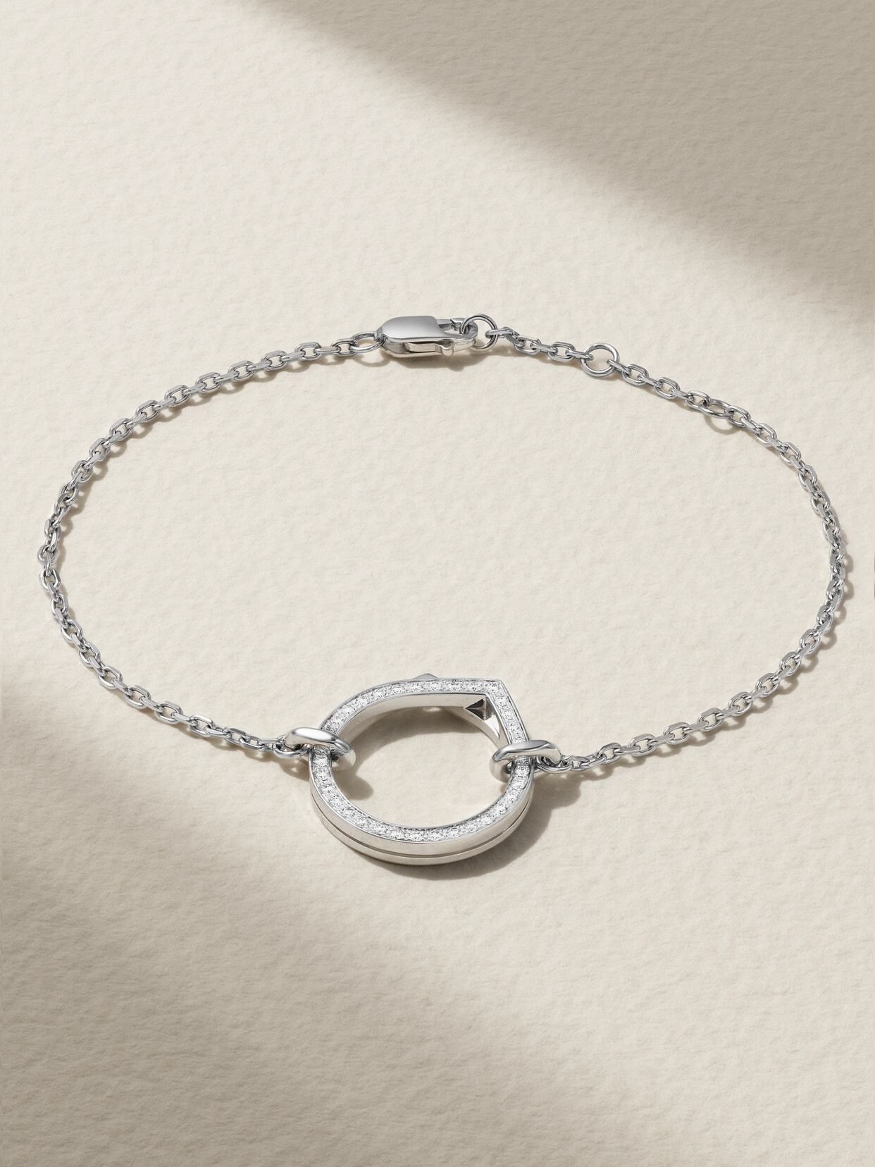 Shop Repossi Antifer 18-karat White Gold Diamond Bracelet