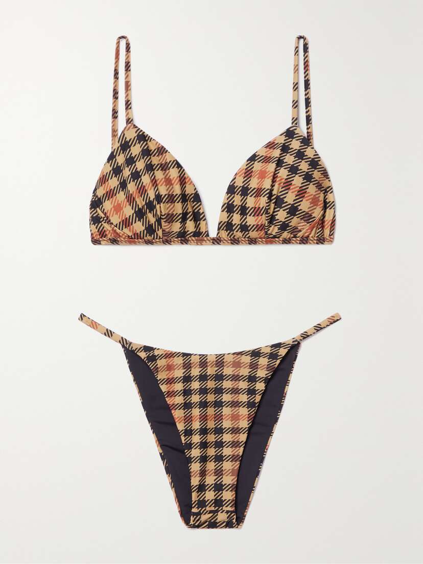 Haight + Net Sustain Carolina And Clara Checked Triangle Bikini
