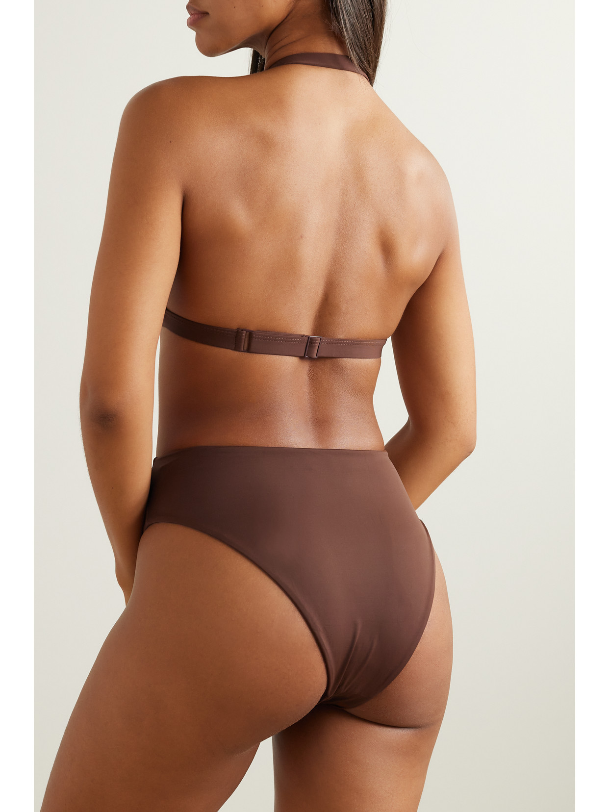 Shop Haight + Net Sustain + Tina Kunakey Nadia Triangle Bikini Top In Brown