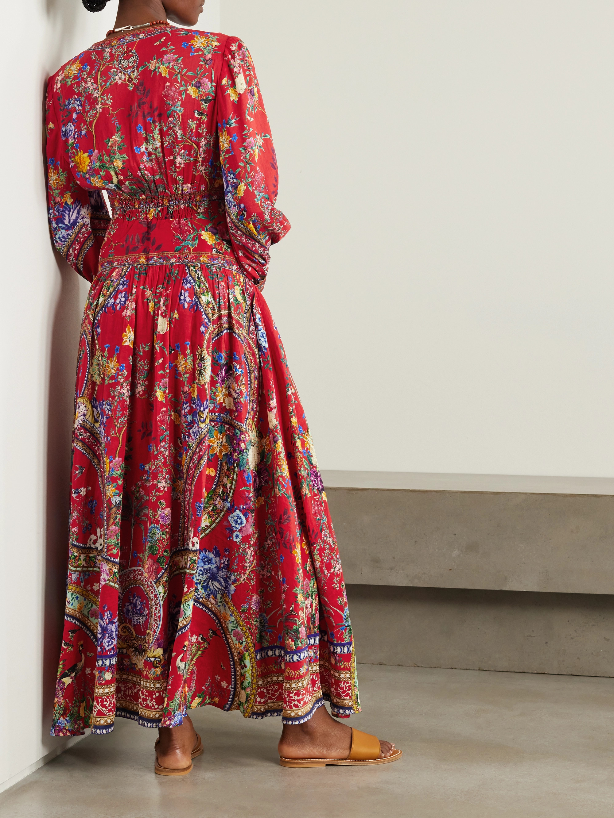 Camilla Embellished floral-print silk crepe de chine maxi dress