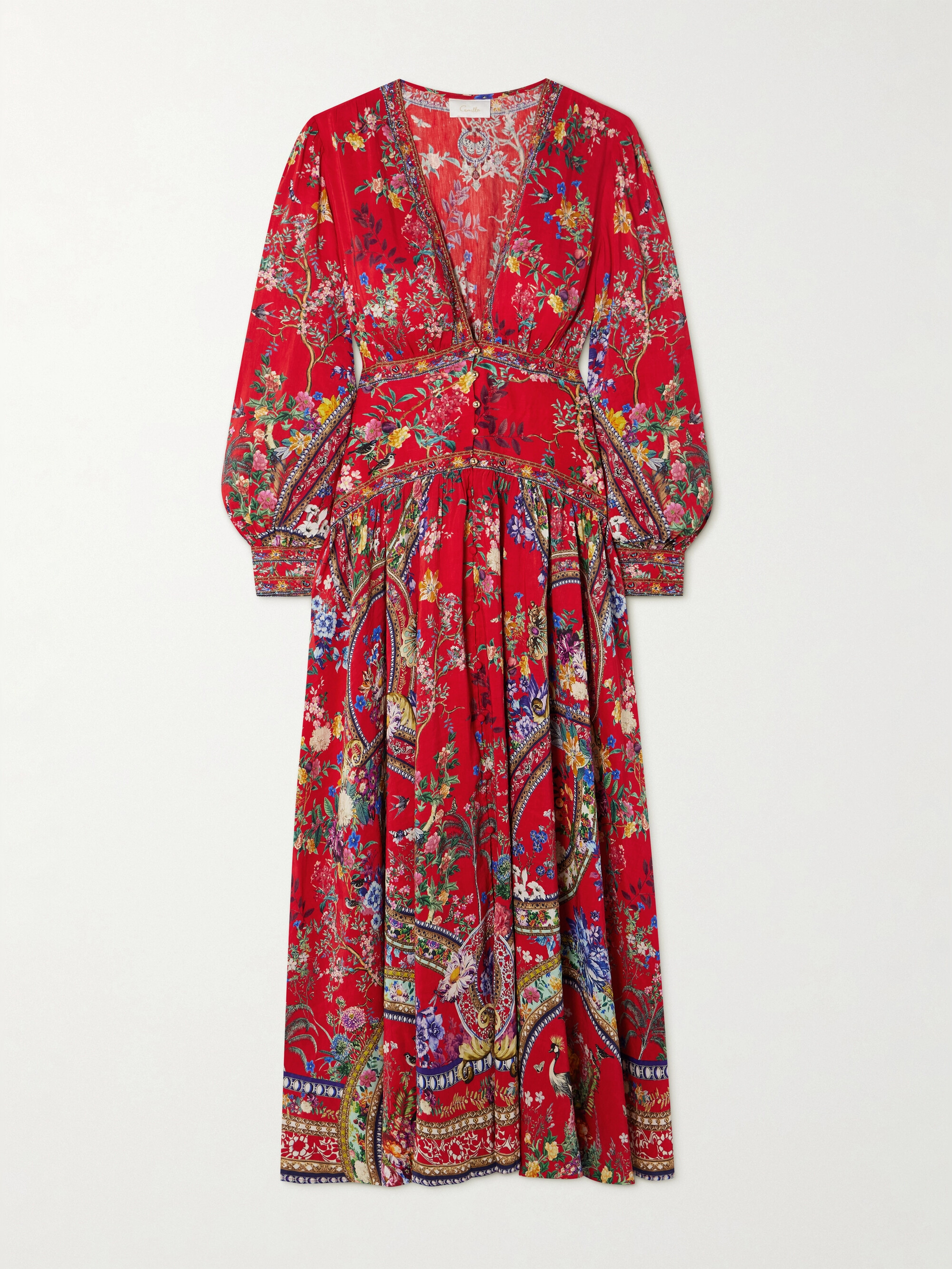 Camilla Embellished floral-print silk crepe de chine maxi dress