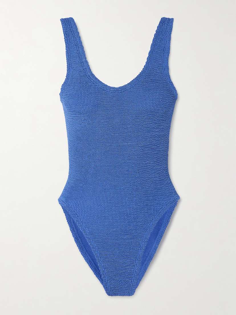 Hunza G Jeanne Metallic Seersucker Swimsuit