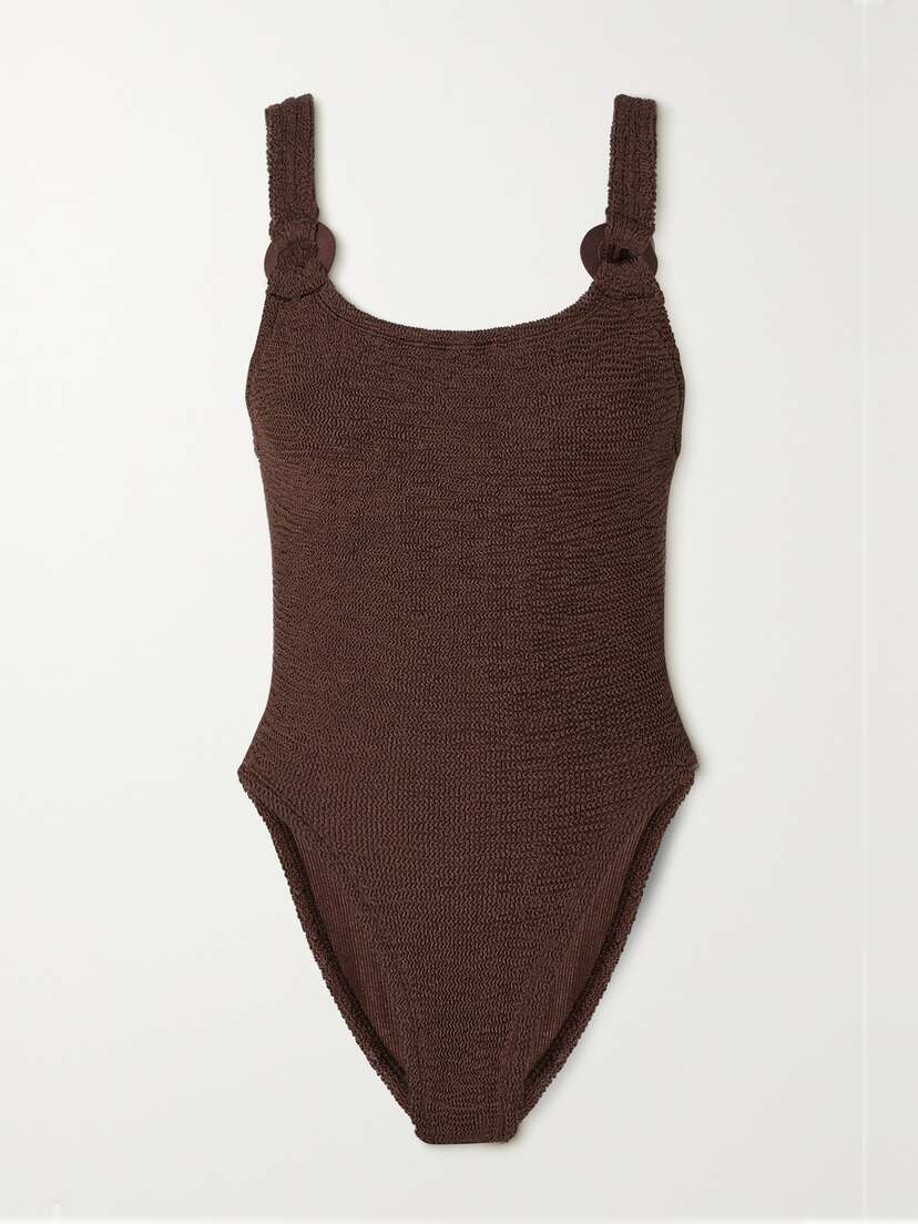Hunza G Domino Metallic Seersucker Swimsuit