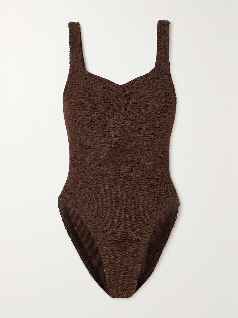 Hunza G Tonya Metallic Seersucker Swimsuit