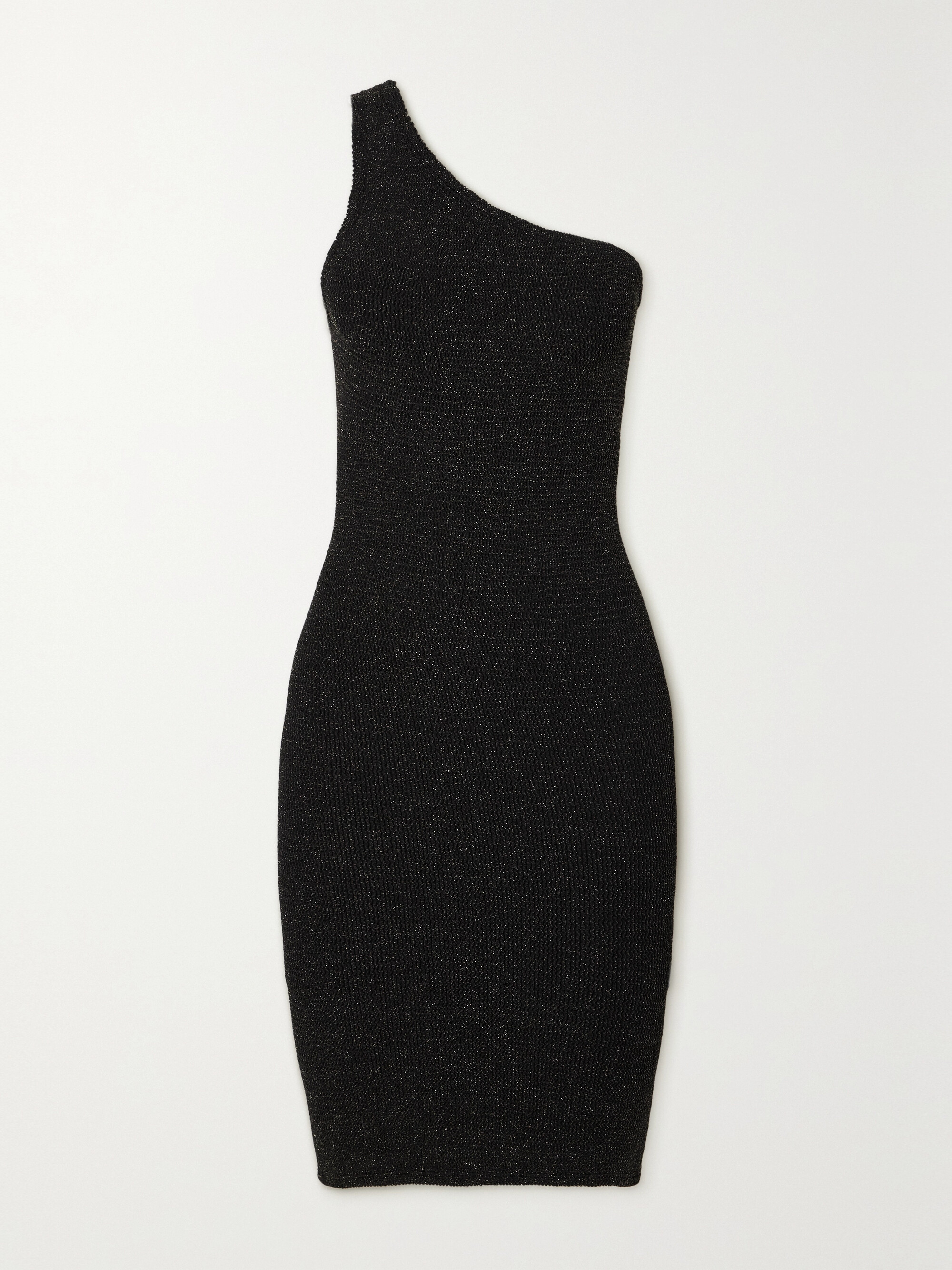 Hunza G Nancy one-shoulder metallic seersucker dress thumbnail
