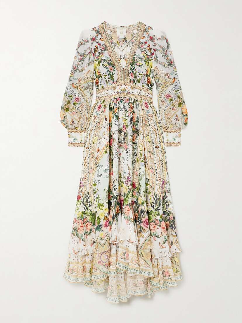 Camilla Tiered Printed Silk-georgette Maxi Dress - xx large