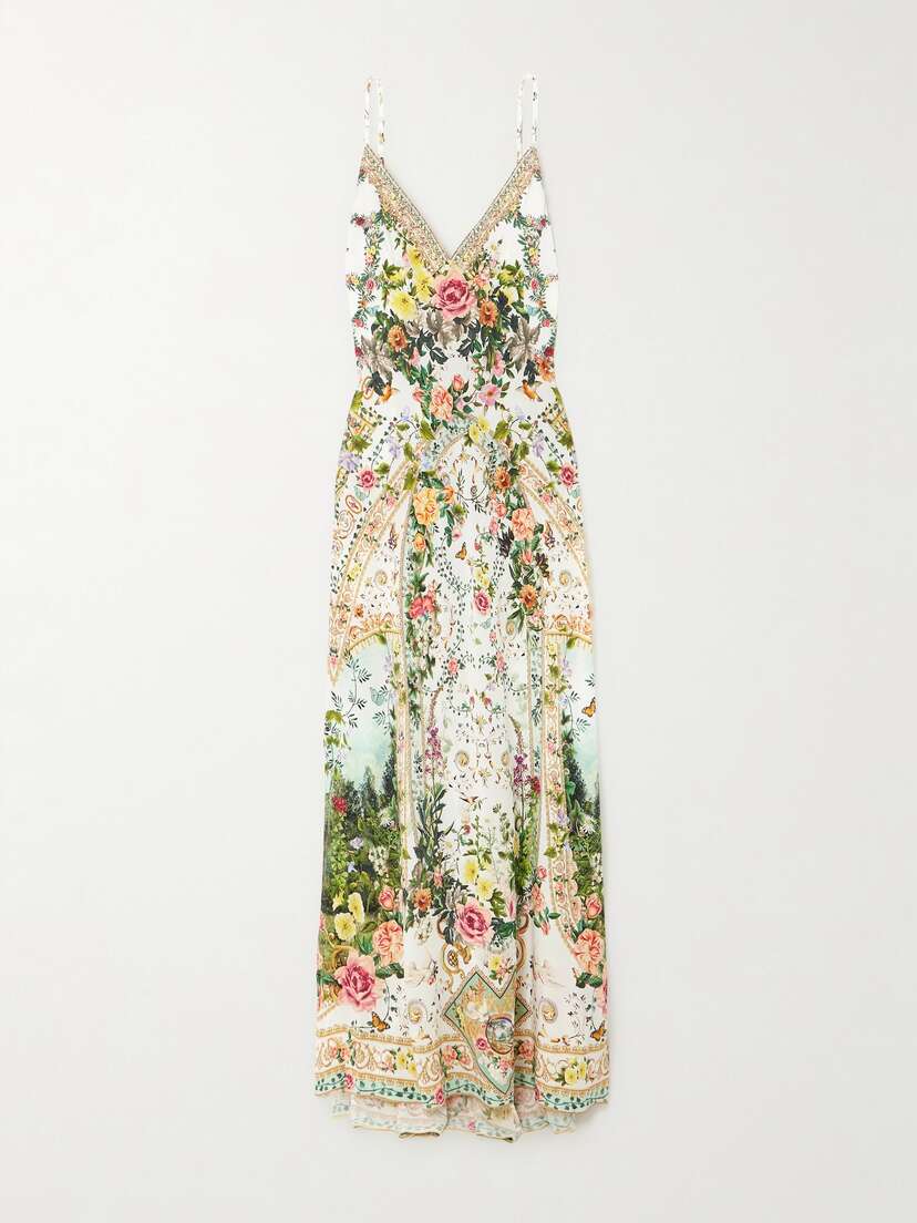 Camilla Crystal-embellished Floral-print Silk-crepe Maxi Dress - xx large