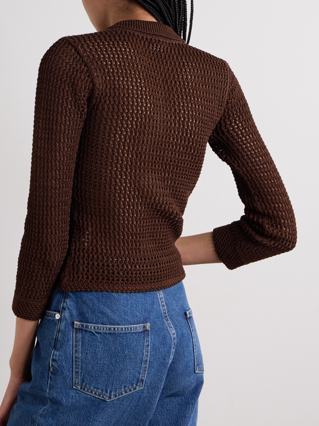Bode Willows Pullover Sweater In Brown