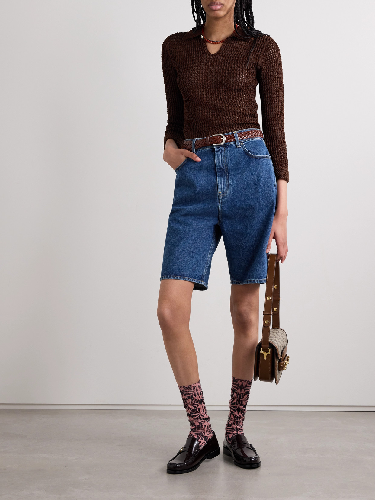 Bode Willows Pullover Sweater In Brown