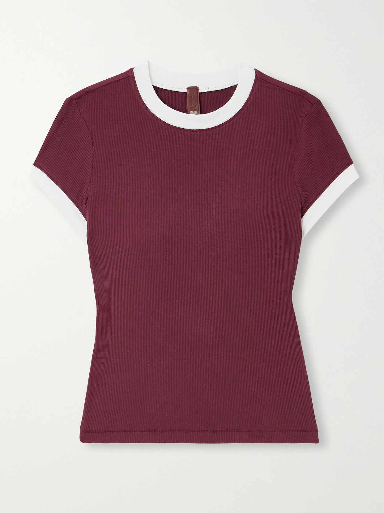 Skims Soft Lounge Ringer T-shirt - Maroon