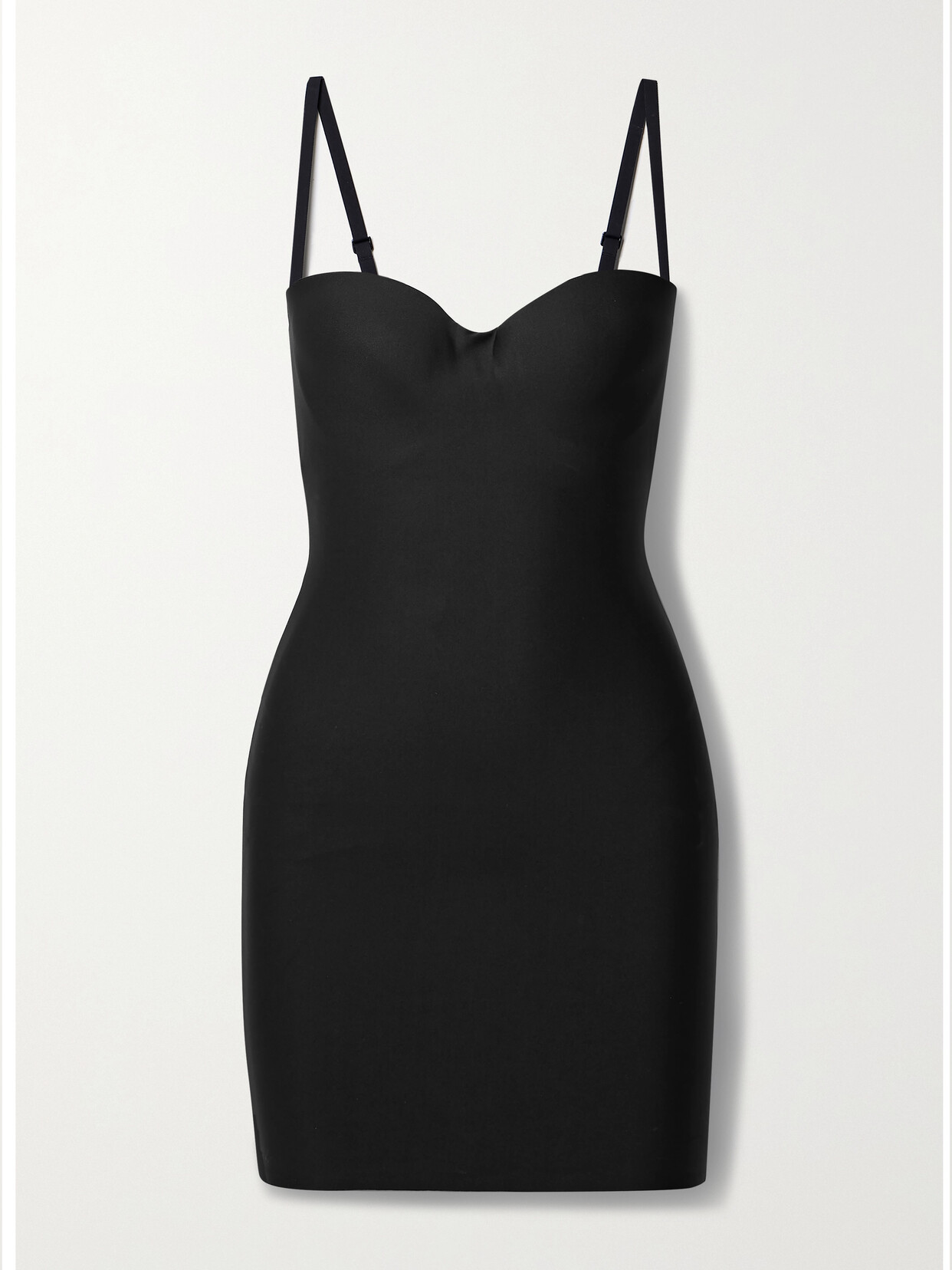 Skims Soft Lounge Slip Mini Dress In Onyx