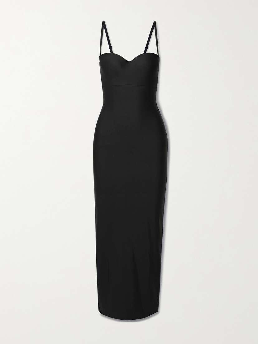 Skims Body Basics Molded Underwire Long Dress - Onyx