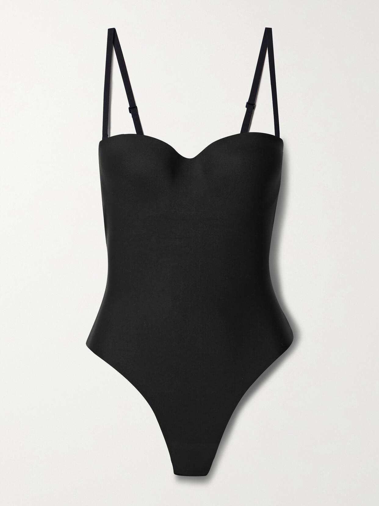 Skims Body Basics Molded Underwire Thong Bodysuit - Onyx