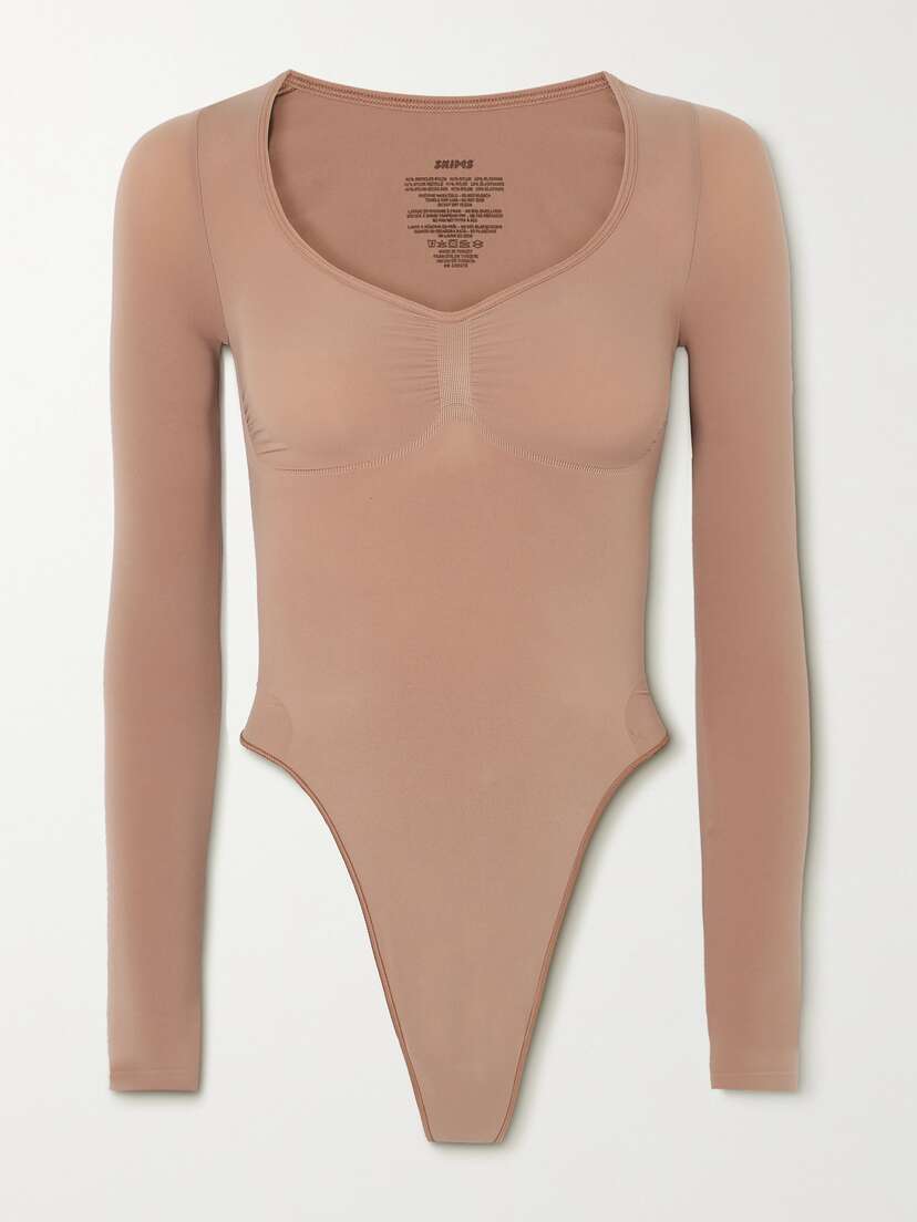 Skims Seamless Sculpt Long Sleeve Thong Bodysuit - Sienna