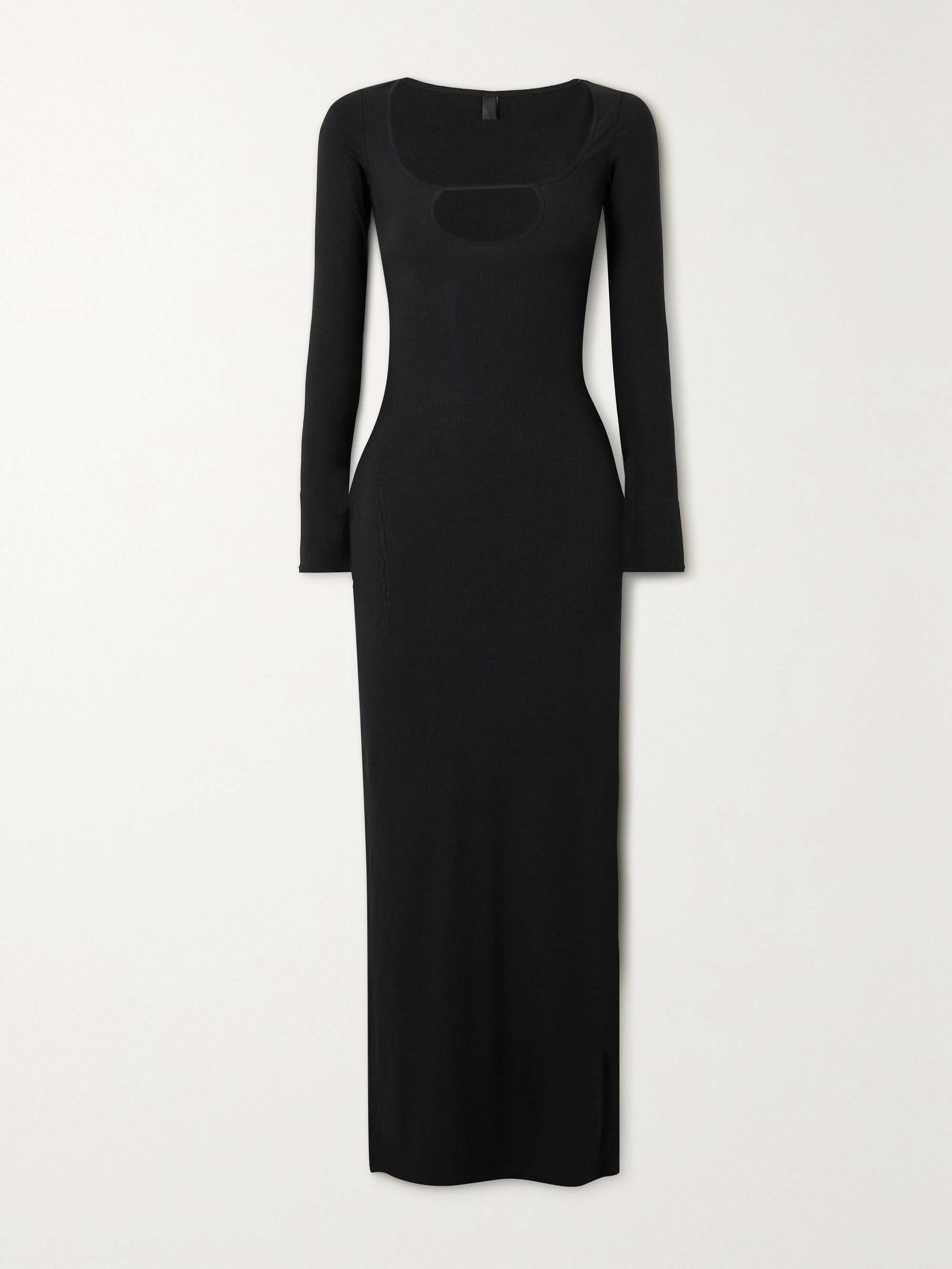 SKIMS Soft Lounge Long Sleeve Keyhole Dress - Onyx | NET-A-PORTER