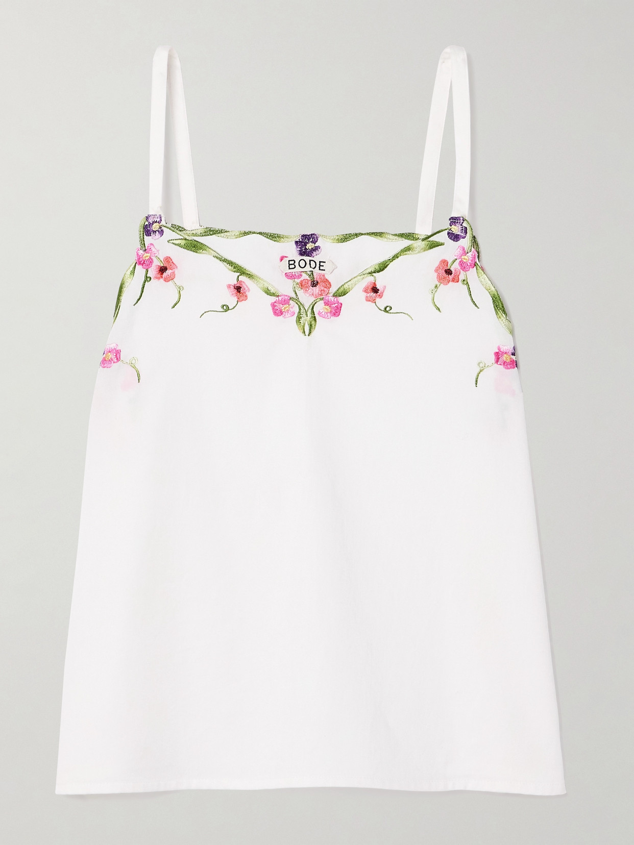 Shop Bode Garden Embroidered Cotton Tank In White