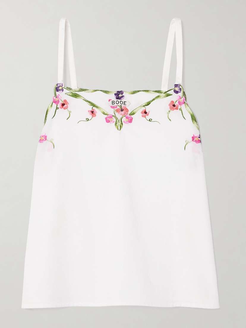 BODE Garden Embroidered Cotton Tank