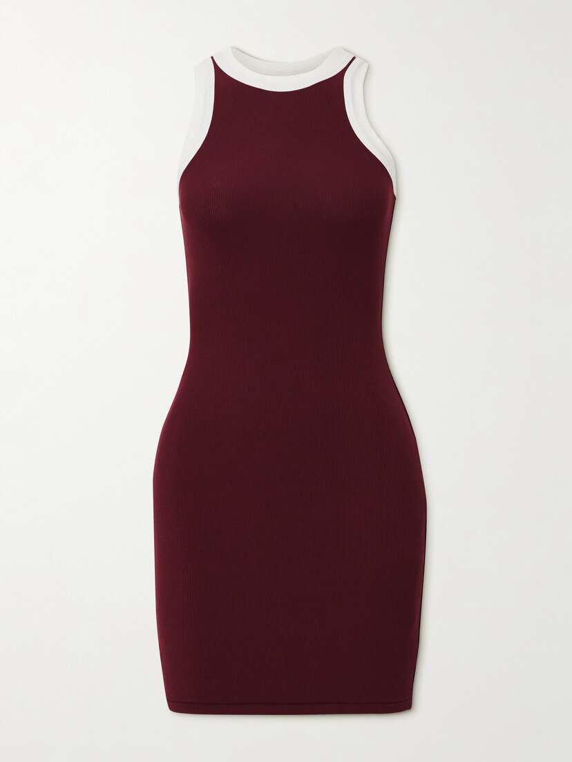 Skims Soft Lounge Ringer Tank Mini Dress - Maroon