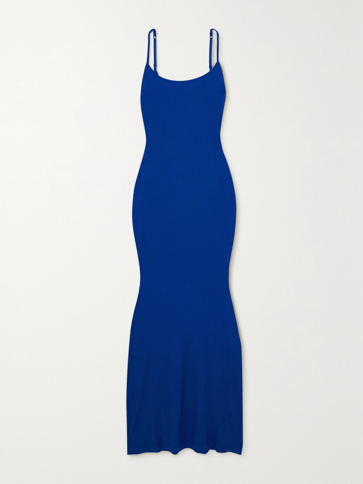 Shop Skims Soft Lounge Rib Long Slip Dress In Blue