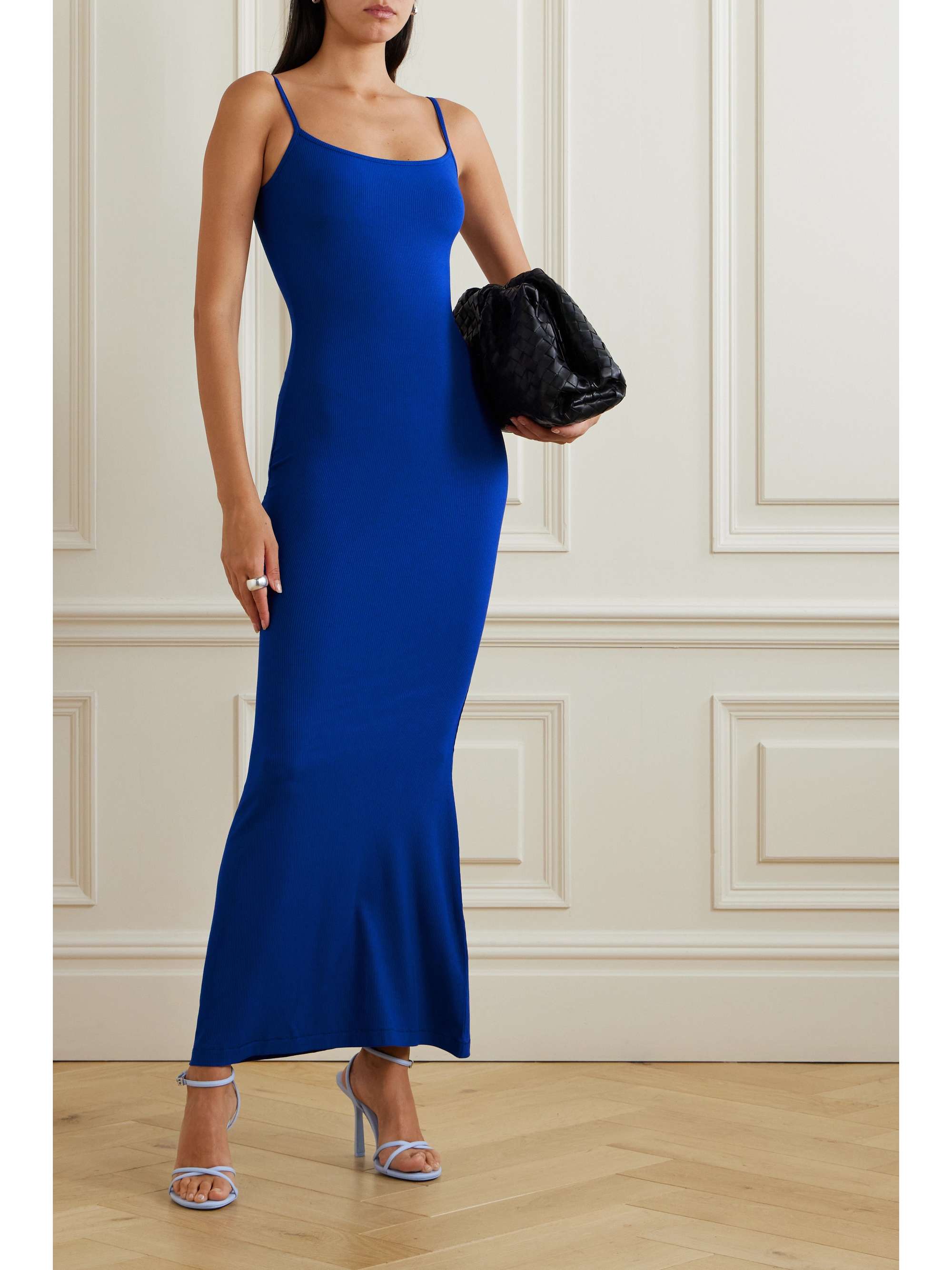 SKIMS Soft Lounge Rib Long Slip dress - Cobalt | NET-A-PORTER