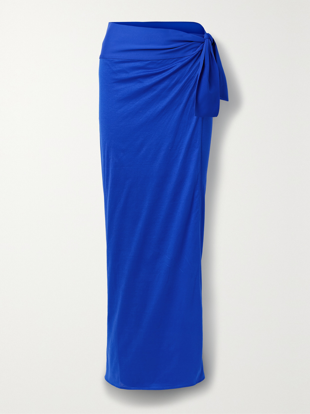 Eres Péplum Draped Cotton-jersey Pareo In Blue