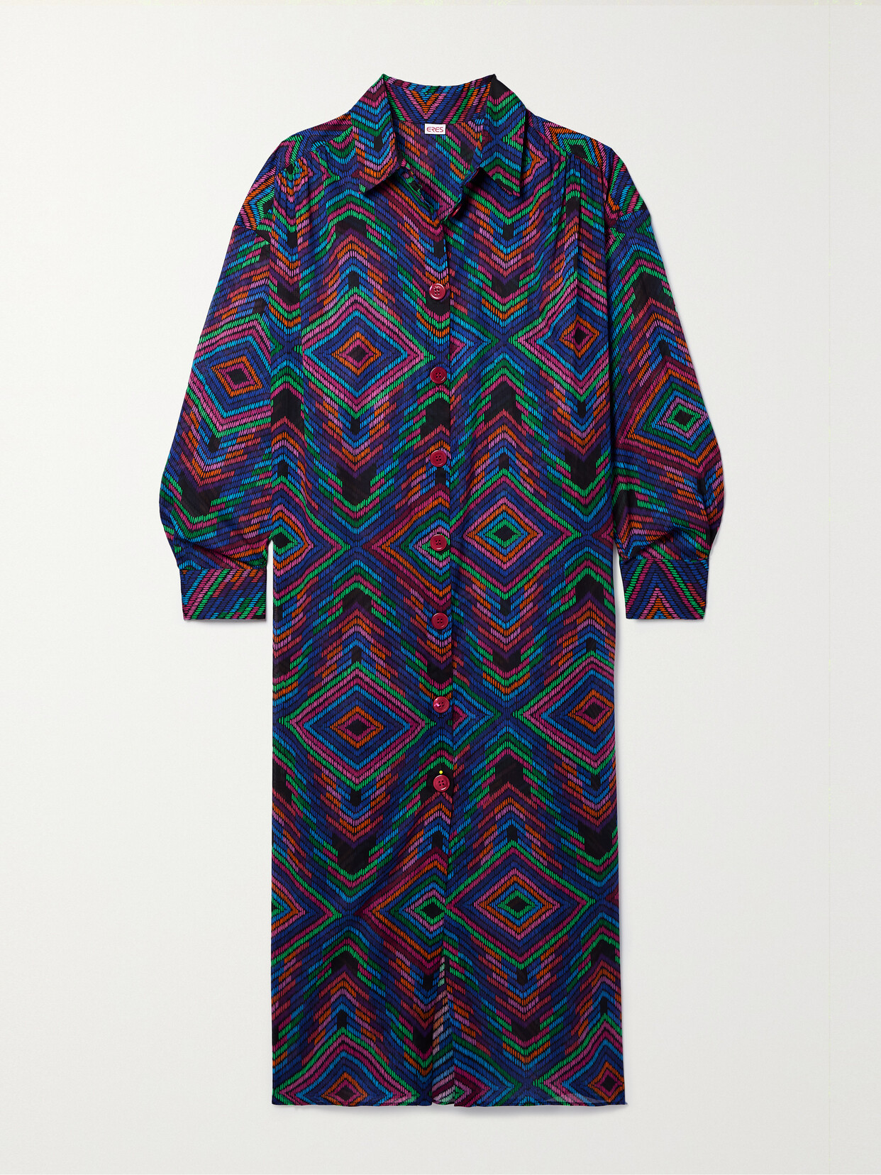 Eres Dj Printed Cotton-voile Midi Shirt Dress In Multi