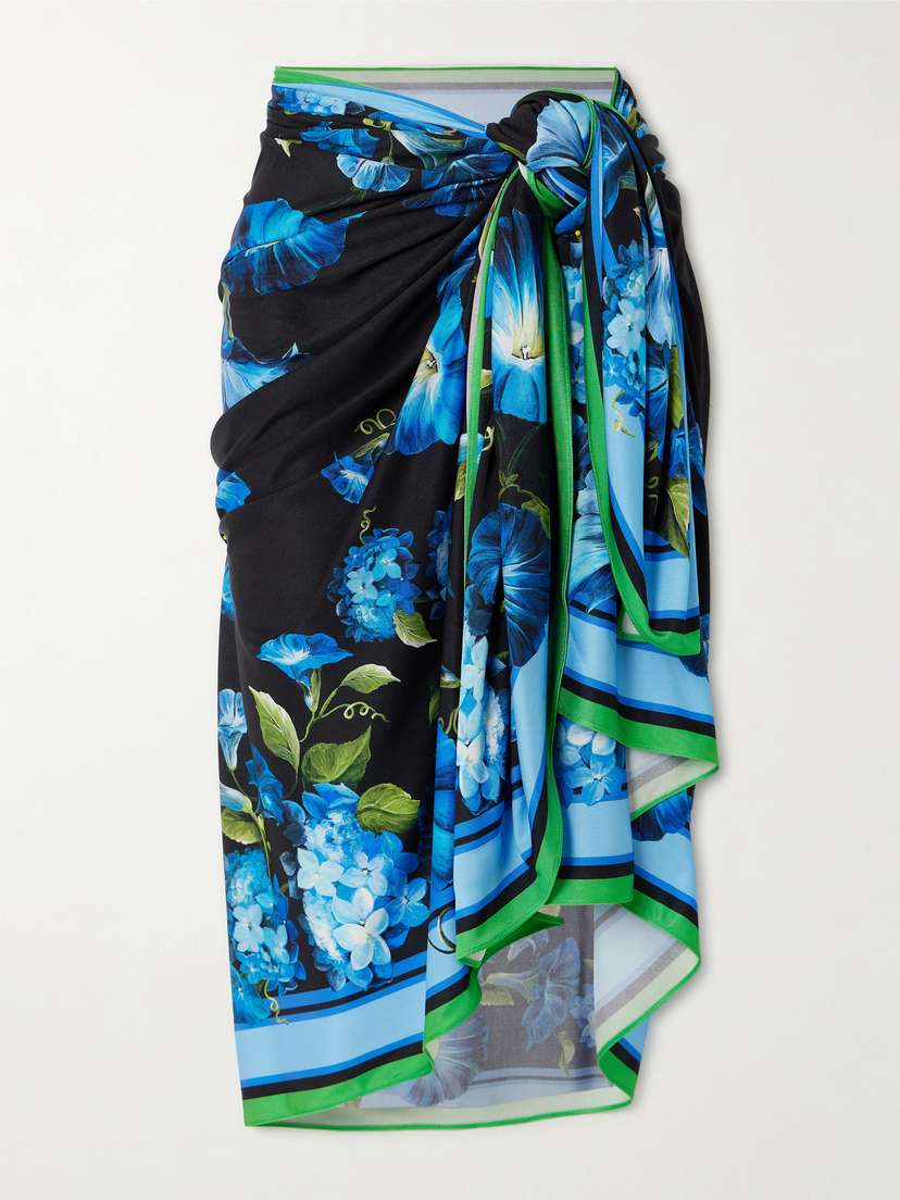 Dolce & Gabbana Floral-print Silk-jersey Pareo