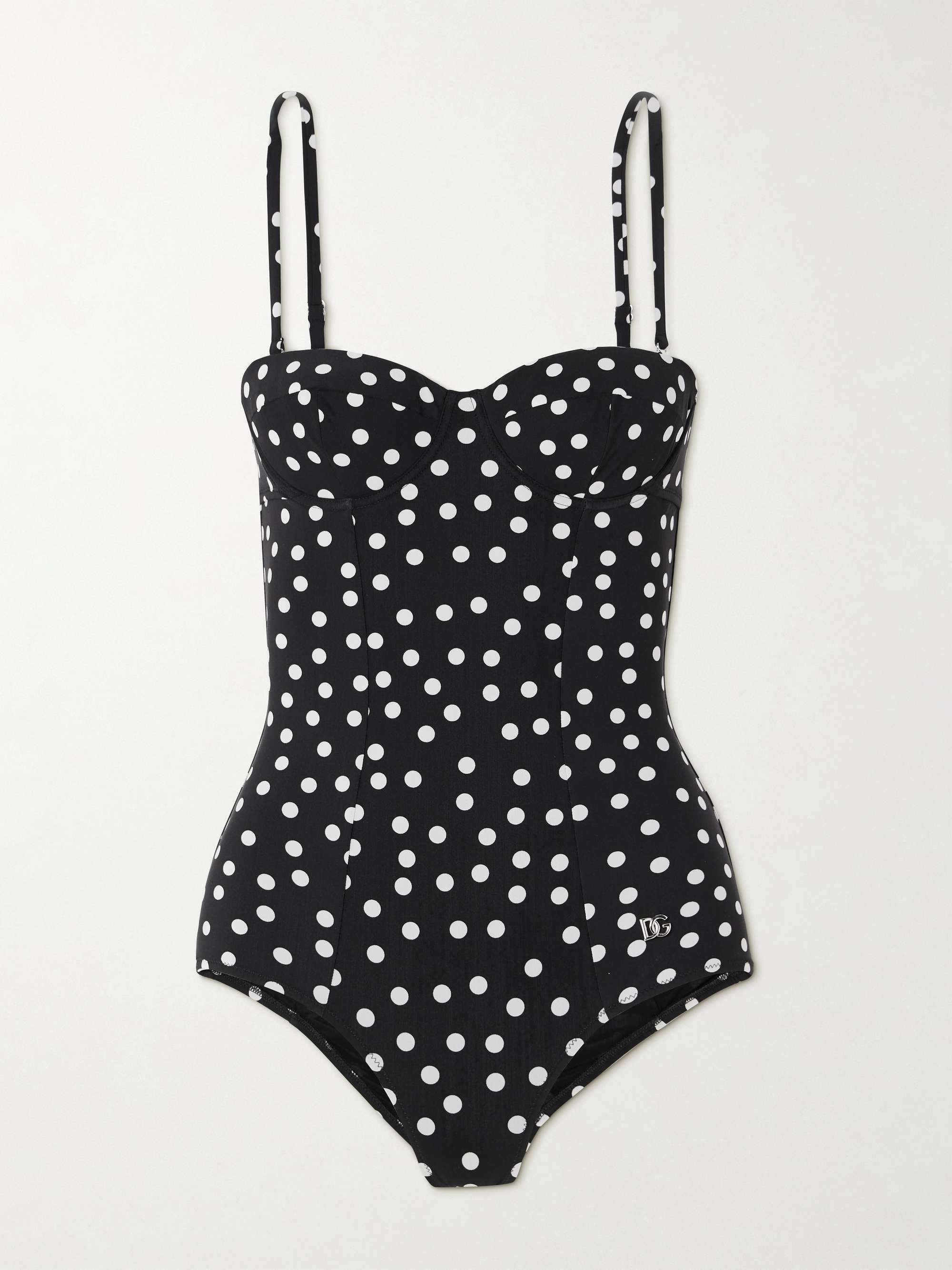 DOLCE & GABBANA Polka-dot underwired swimsuit | NET-A-PORTER