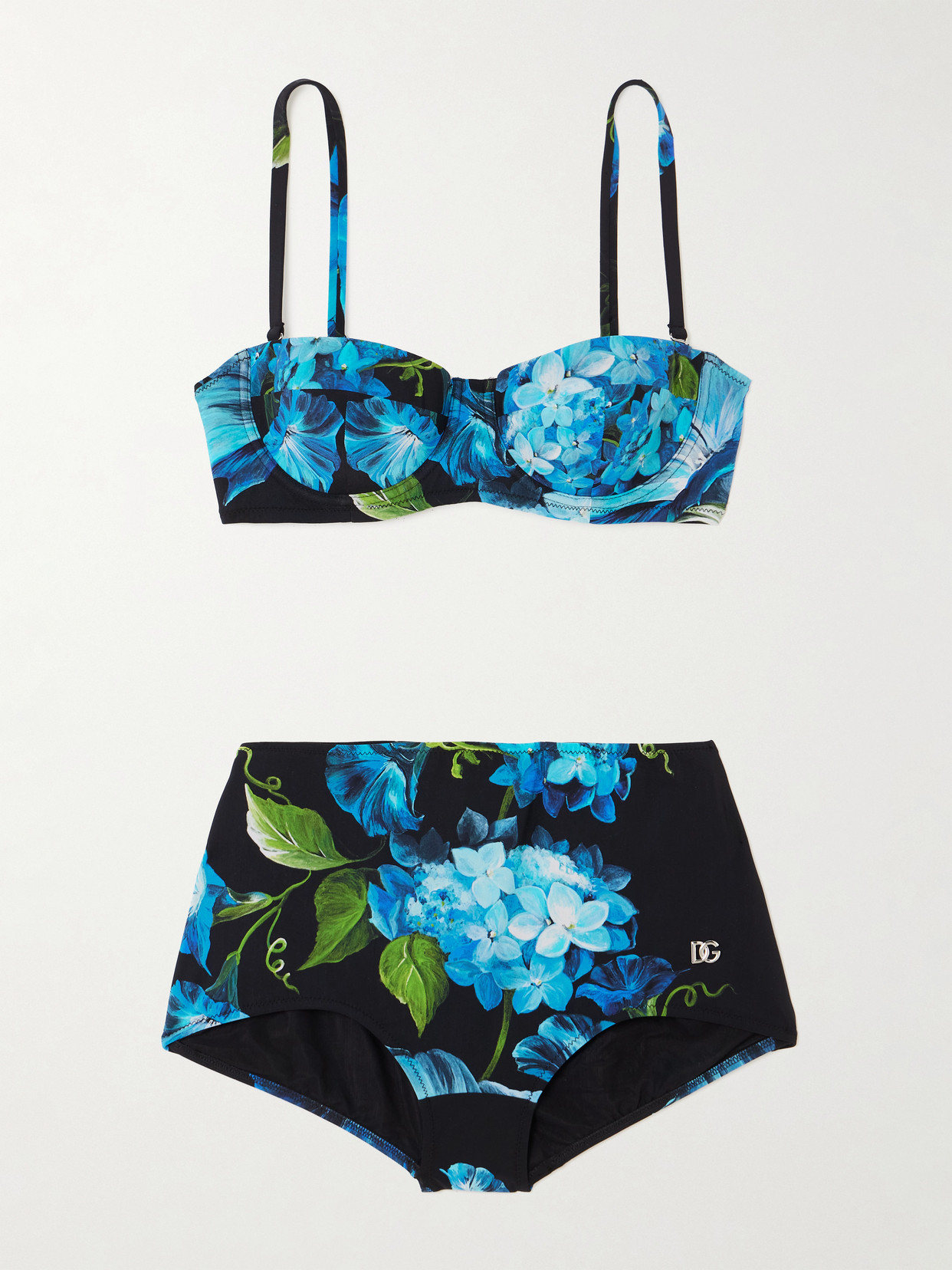 Dolce & Gabbana Floral-print Bikini In Blue