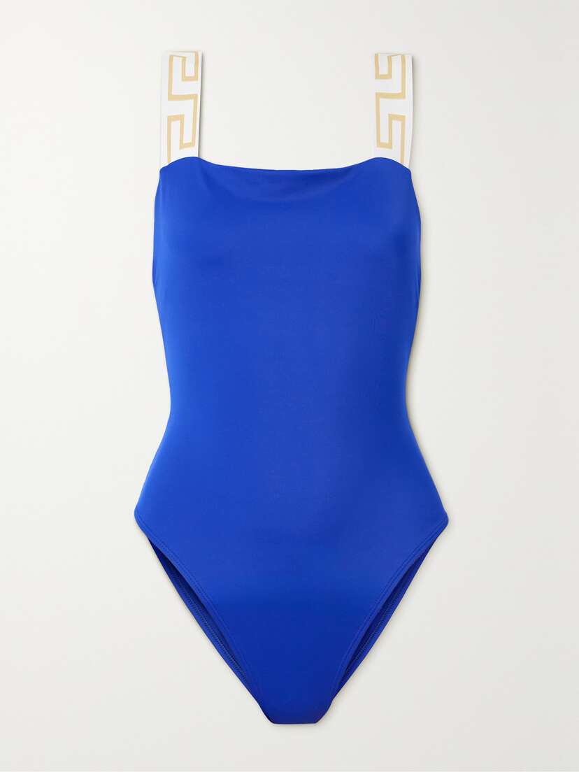 Versace Greca Jacquard-trimmed Swimsuit