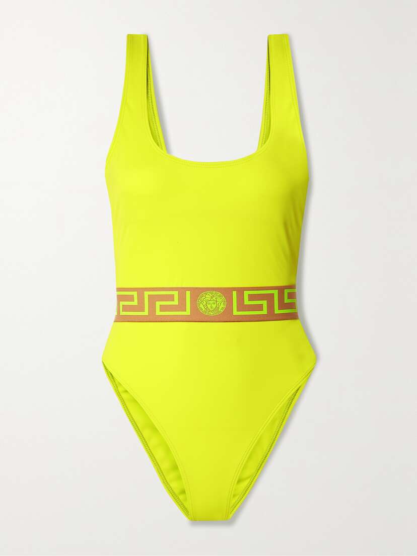 Versace Vita Jacquard-trimmed Swimsuit