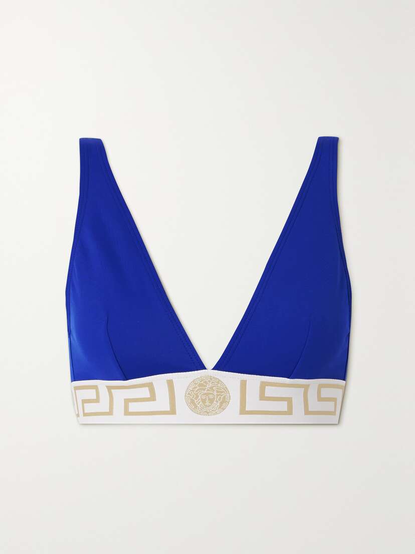 Versace Vita Jacquard-trimmed Bikini Top