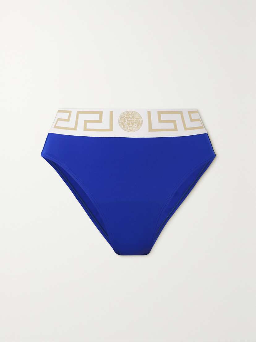Versace Vita Jacquard-trimmed Bikini Briefs