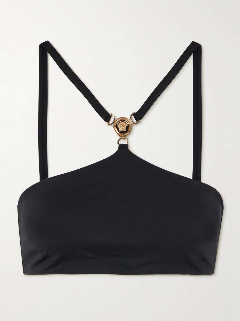 Versace Embellished Halterneck Bikini Top