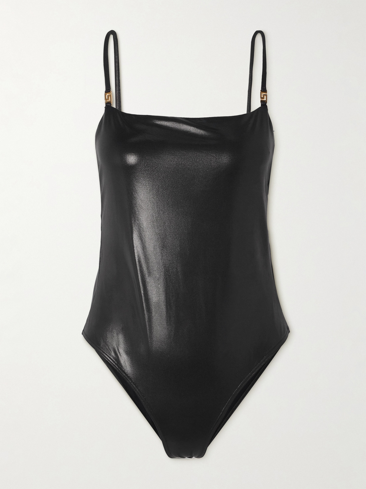 Versace Brinata Embellished Stretch-lamé Swimsuit - Black