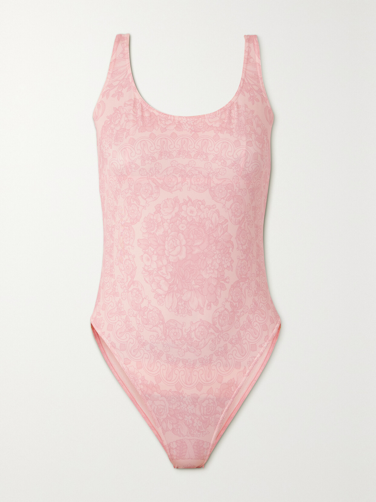 Versace Vita Printed Swimsuit In Pink