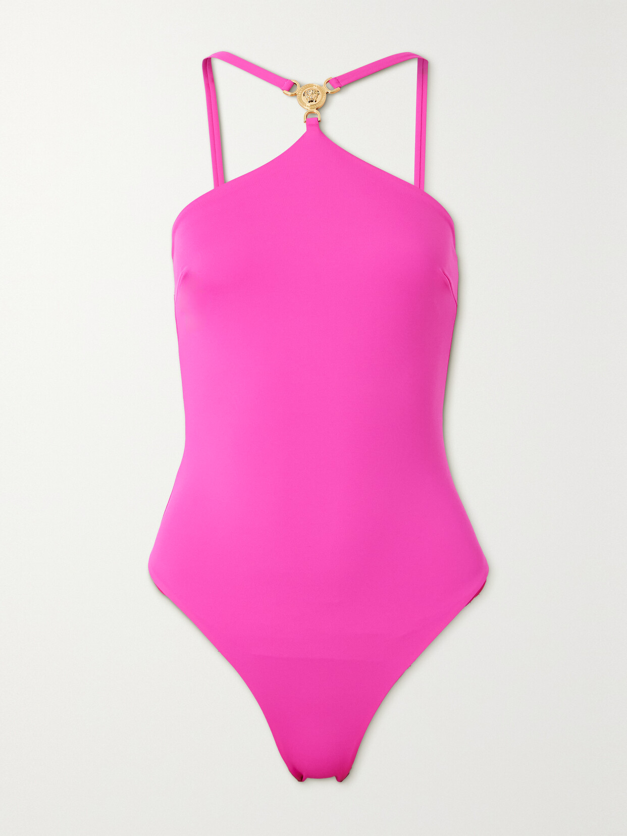 Versace Embellished Swimsuit In Pink