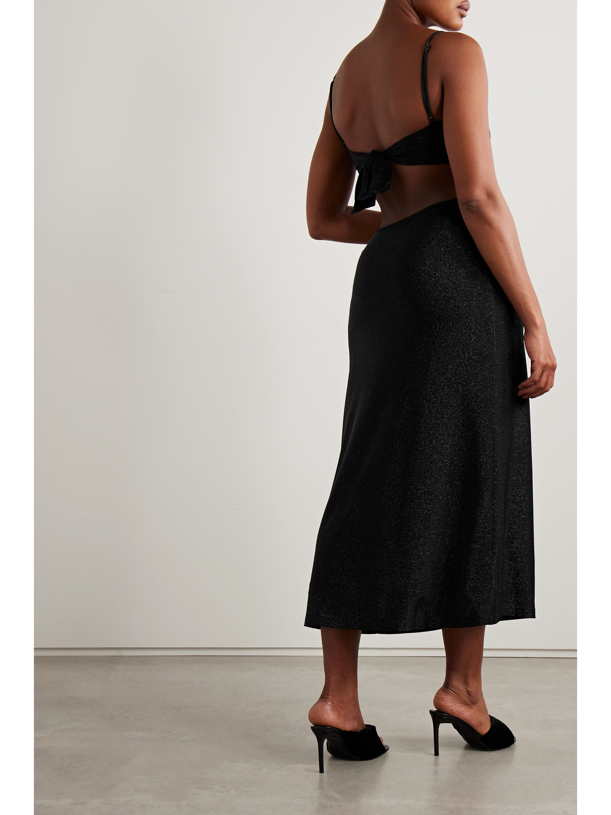 Johanna Ortiz + NET SUSTAIN Sueño Costero cutout embellished metallic stretch-jersey midi dress thumbnail