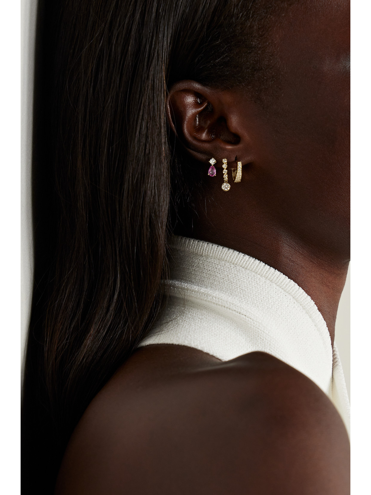 Anita Ko Huggies 18-karat Gold Diamond Hoop Earrings In Gold