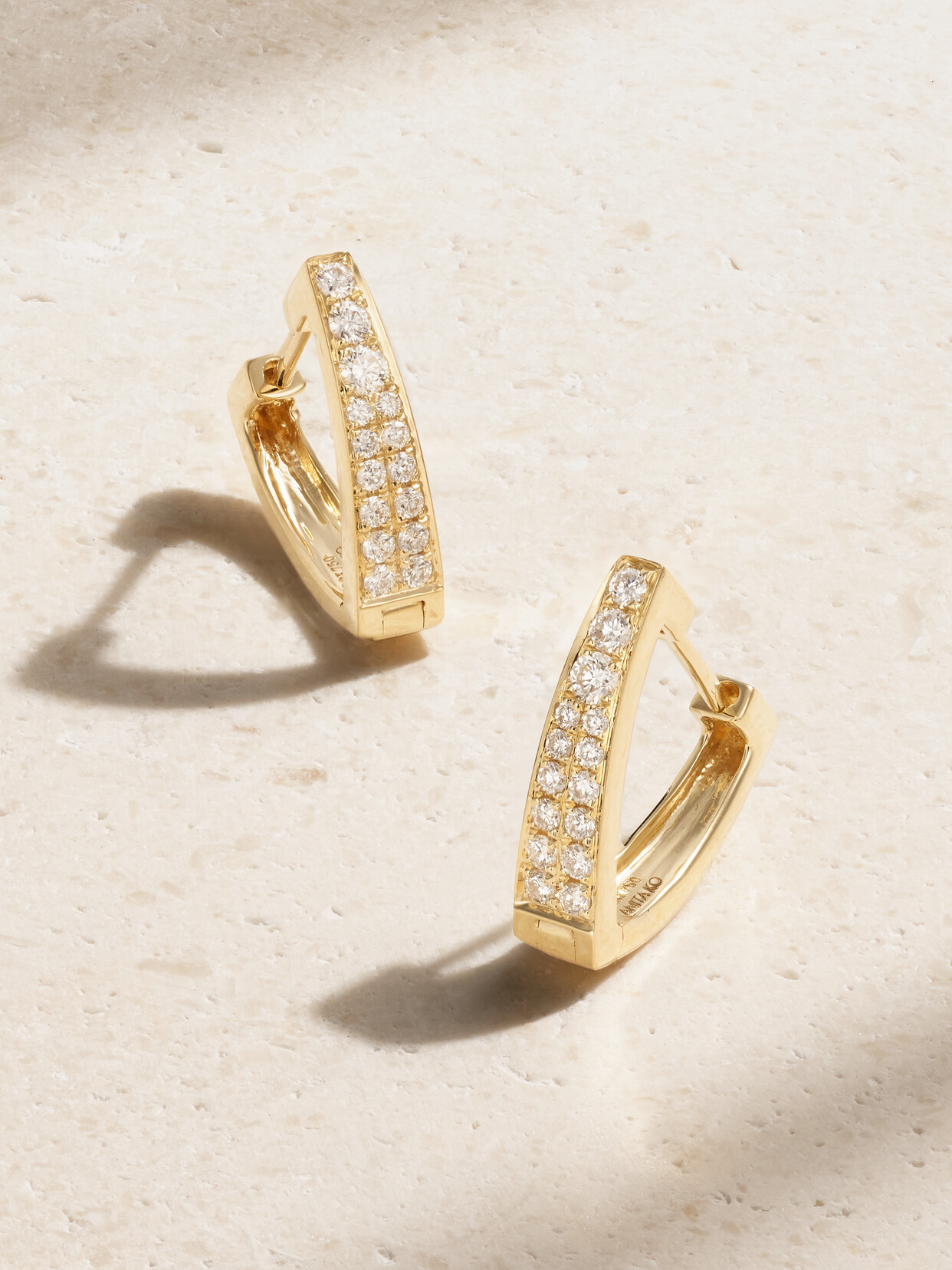 Anita Ko - Huggies 18-karat Gold Diamond Hoop Earrings - One size