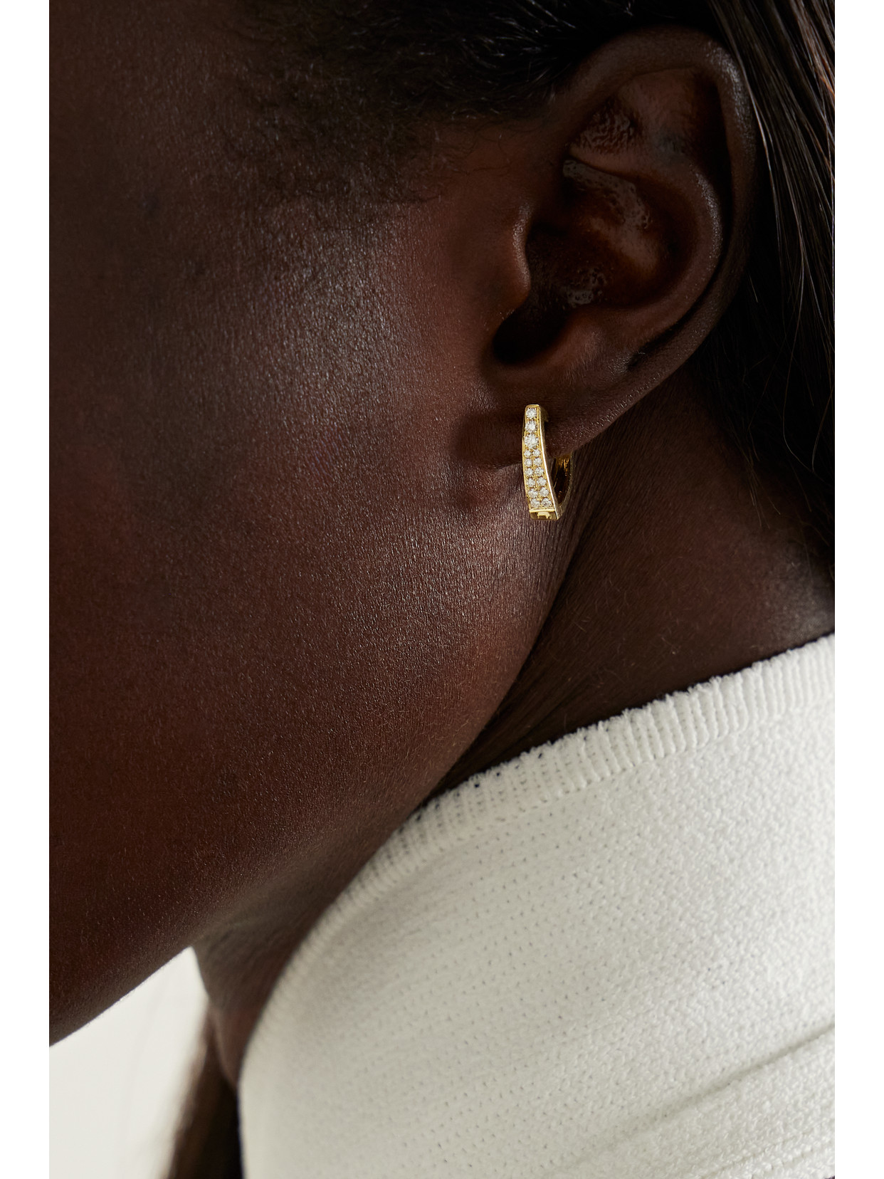 Anita Ko Huggies 18-karat Gold Diamond Hoop Earrings In Gold