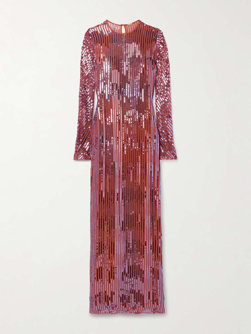 Johanna Ortiz + Net Sustain Alquimia Sequin-embellished Silk-chiffon Maxi Dress