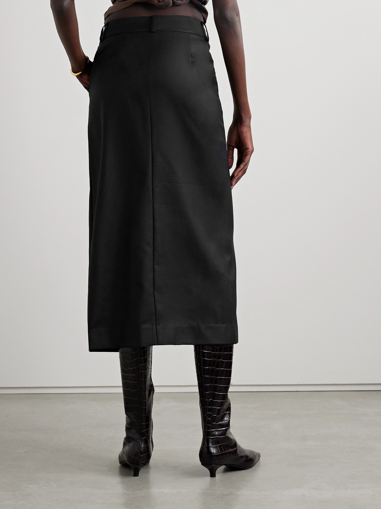 + Net Sustain Defensa Noble Wool-Twill Midi