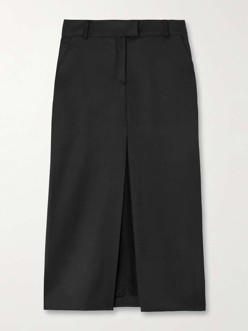 Johanna Ortiz + Net Sustain Defensa Noble Wool-twill Midi Skirt