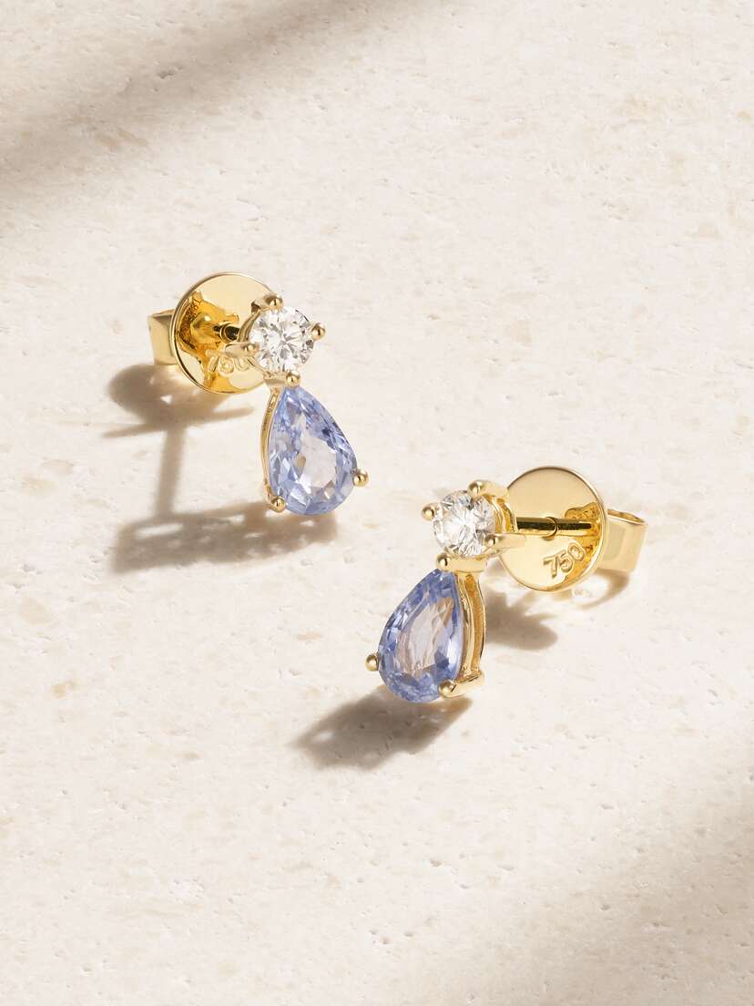 Anita Ko 18-karat Gold, Sapphire And Diamond Earrings
